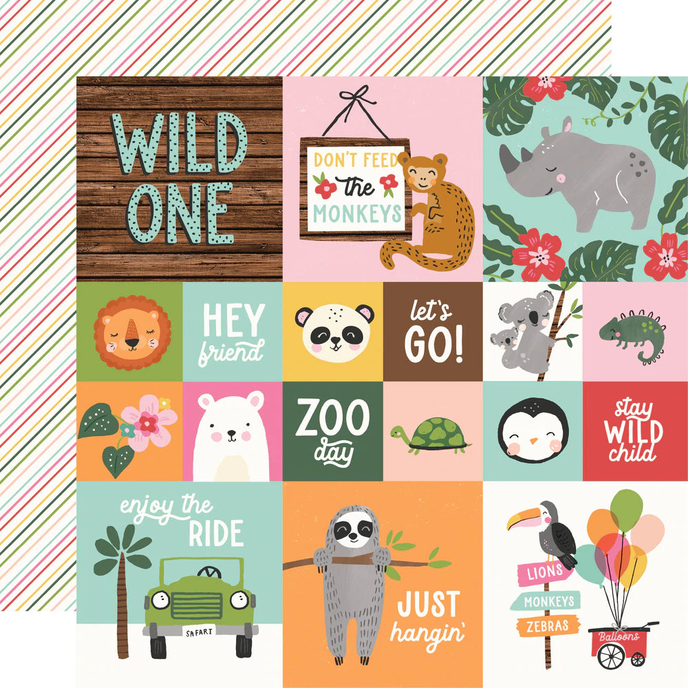 Simple Stories Into the Wild Collection 12x12 Scrapbook 2x2/4x4 Elements (17612)