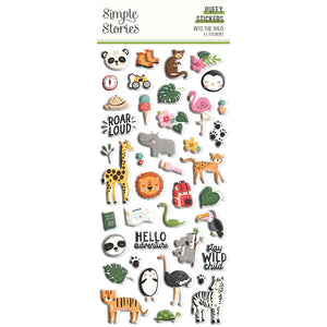 Simple Stories Into the Wild Collection Puffy Stickers (17622)