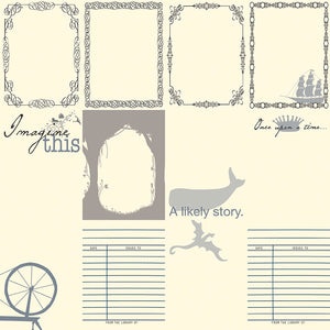 Finders Keepers Libris Schmibris Collection 12" x 12" Scrapbook Paper - A Likely Story (1802-0803)