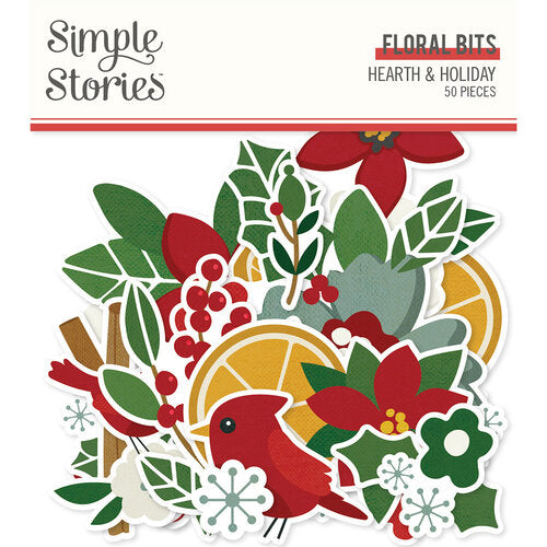 Simple Stories Hearth & Holiday Collection Floral Bits & Pieces (18219)