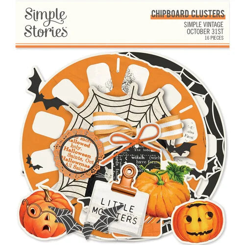 Simple Stories Simple Vintage October 31st Collection Chipboard Clusters (18624)
