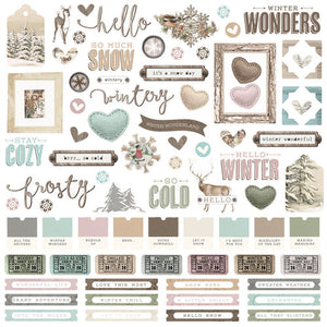 Simple Stories Simple Vintage Winter Woods Collection Cardstock Stickers (19101)
