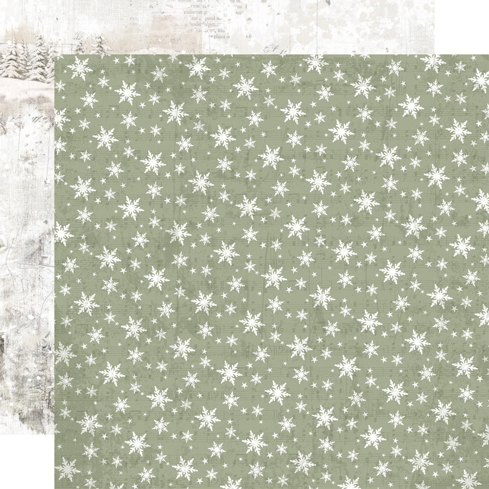 Simple Stories Simple Vintage Winter Woods Collection 12x12 Scrapbook Paper All that Glistens (19104)