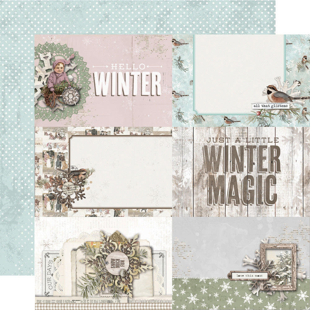 SIMPLE STORIES Winter Wonder 12x12 Paper: 4x6 Elements - Scrapbook