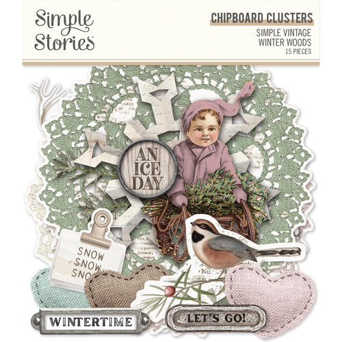 Simple Stories - Simple Vintage Winter Woods Collection - Foam Stickers