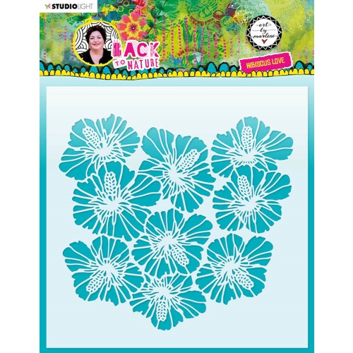 Art by Marlene Bold & Bright Collection Stencil Hibiscus Love (abm-btn-mask86)
