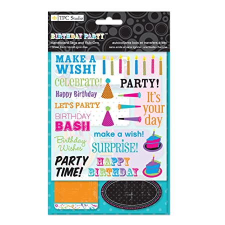 TPC Studio Birthday Party Matteboard Tags & Rub-Ons (2010027)