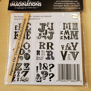 Creative Imaginations Impress-On Transfers Swatch Book Alphabet