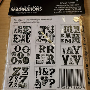 Creative Imaginations Impress-On Transfers Swatch Book Alphabet