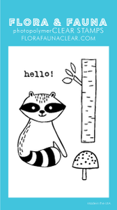 Flora & Fauna Clear Stamps Mini Hello Raccoon (20310)