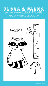 Flora & Fauna Clear Stamps Mini Hello Raccoon (20310)