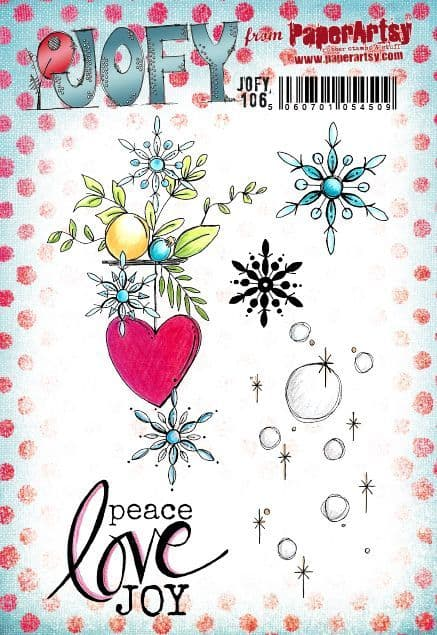 PaperArtsy Rubber Stamp Set Peace, Love, Joy designed by Jo Firth-Young (JOFY106)