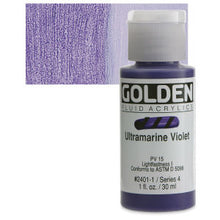 Load image into Gallery viewer, GOLDEN Fluid Acrylics Ultramarine Violet (2401-1)
