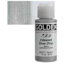GOLDEN Fluid Acrylics Iridescent Silver Fine (2457-1)