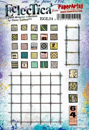 PaperArtsy Eclectica3 Rubber Stamp Set Mosaic designed by Gwen Lafleur (EGL24)