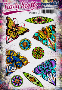PaperArtsy Rubber Stamp Set Butterflies & Moths designed by Tracy Scott (TS067)