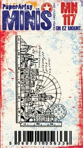 PaperArtsy Minis Red Rubber Stamp on EZ Mount Architecture (MN117)
