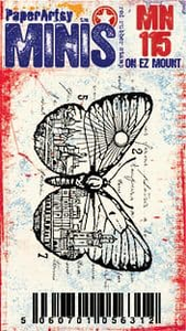 PaperArtsy Minis Red Rubber Stamp on EZ Mount Butterfly (MN115)