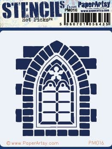 PaperArtsy Stencil Hot Picks Mini Castle Window Shutters (PM016)