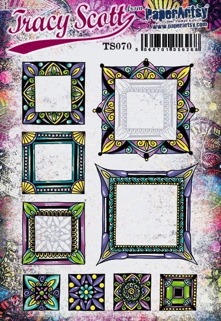 PaperArtsy Rubber Stamp Set Funky Frames designed by Tracy Scott (TS070)