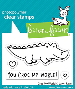 Lawn Fawn Photopolymer Clear Stamp & Die Set Croc My World (LF2725)