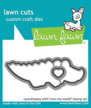 Load image into Gallery viewer, Lawn Fawn Photopolymer Clear Stamp &amp; Die Set Croc My World (LF2725)
