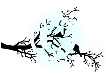 Load image into Gallery viewer, Frogs Whiskers Ink Stamp Set Birds in A Tree (L1254)
