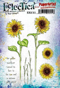 PaperArtsy Eclectica3 Stamp Set Sunflowers by Kay Carley (EKC61)