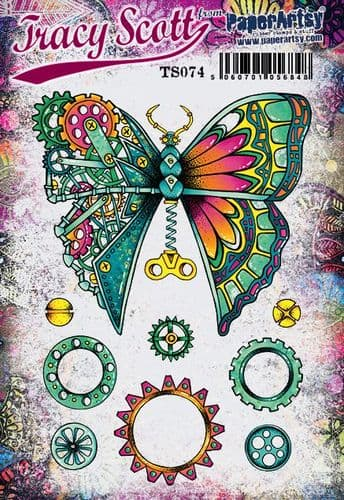 PaperArtsy Rubber Stamp Set Flutterby designed by Tracy Scott (TS074)