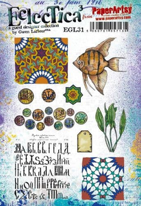 PaperArtsy Eclectica3 Rubber Stamp Set Angel Fish designed by Gwen Lafleur (EGL31)