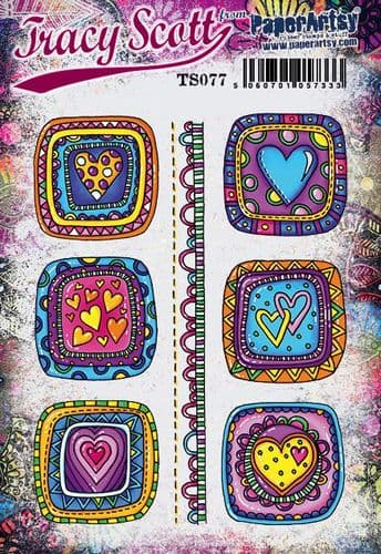 PaperArtsy Rubber Stamp Set Squares designed by Tracy Scott (TS077)
