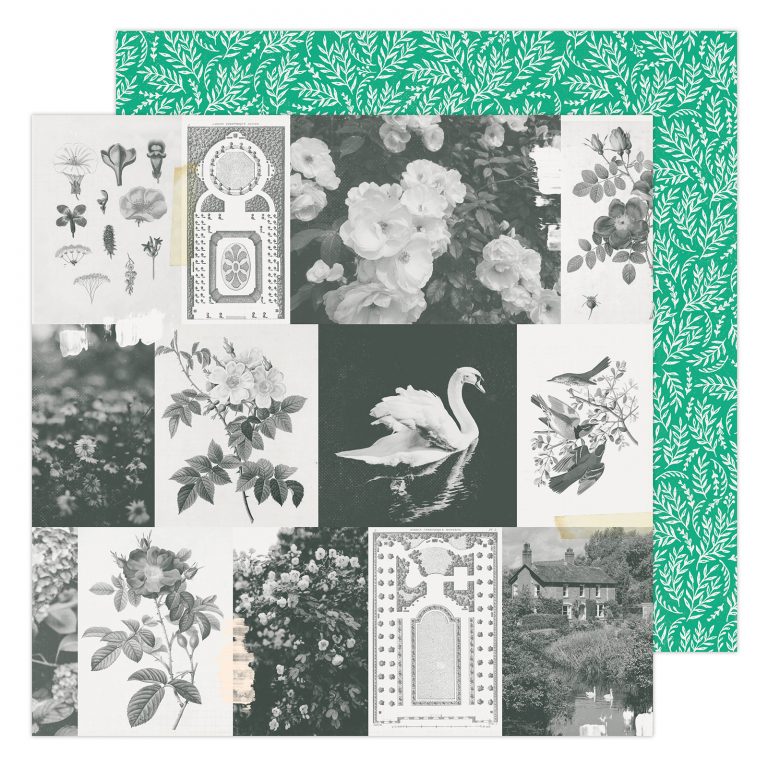 Maggie Holmes Garden Party Collection 12x12 Scrapbook Paper Garden Greens (34005515)