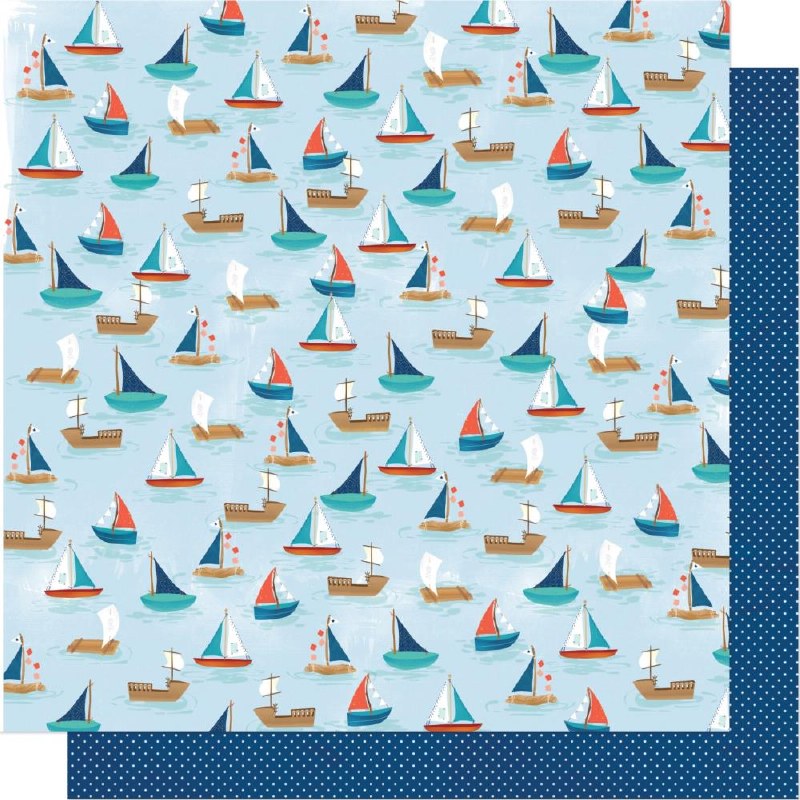 Shimelle Never Grow Up Collection 12x12 Scrapbook Paper Sail Away (356171)