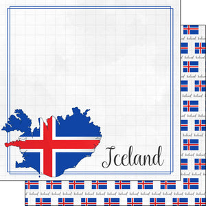 Scrapbook Customs Scrapbook Paper - 12" x 12" - Iceland Adventure Border (38052)