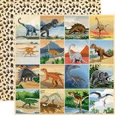 Carta Bella Paper Co. Dinosaurs Collection 12" x 12" Paper - 3X3 Journaling Cards (CBDI110002)