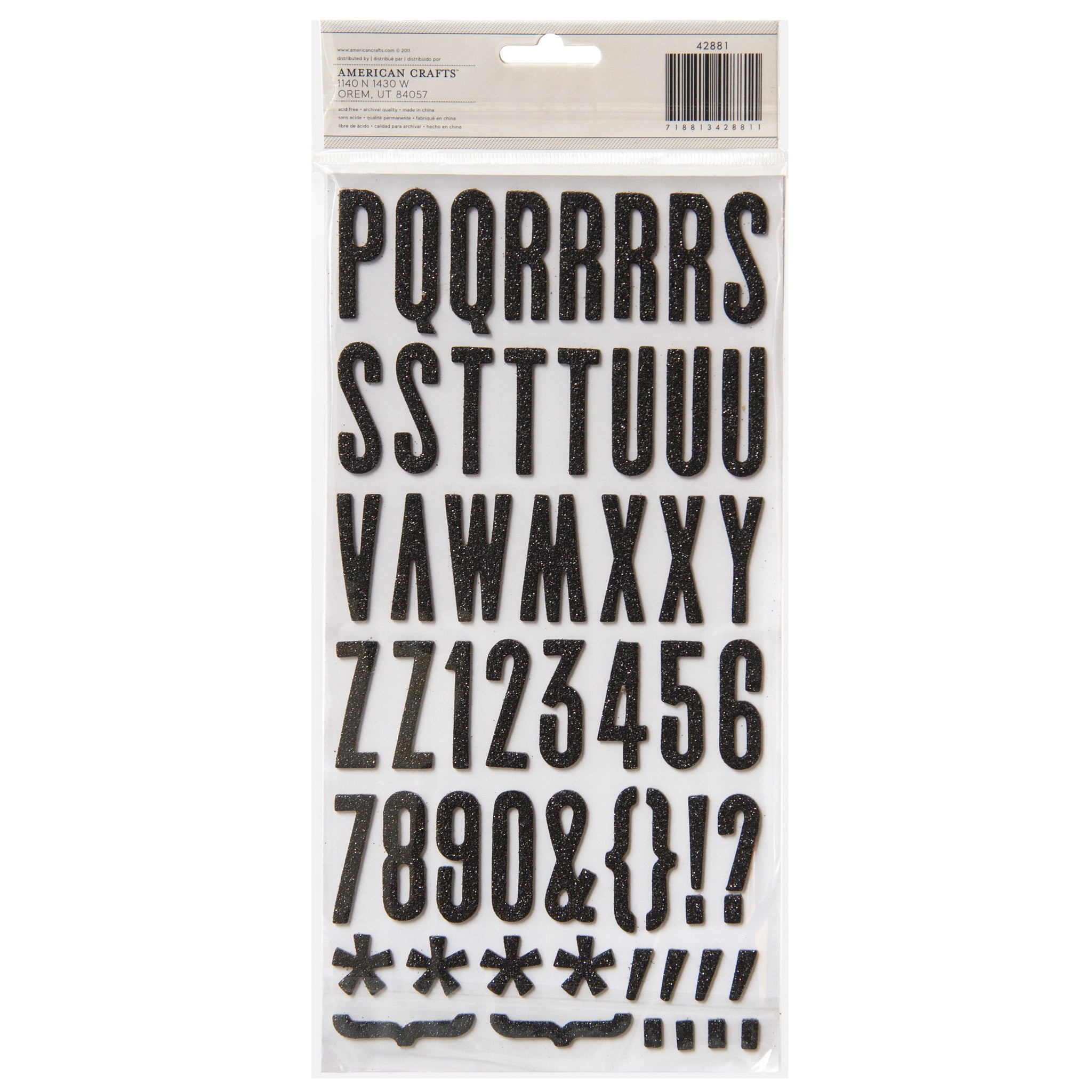American Crafts Thickers Shoebox Glitter Letter Stickers Black (42881) –  Everything Mixed Media