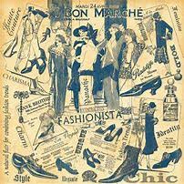 Graphic 45 12" x 12" Scrapbook Paper - Fashionista Collection - Bon Marche (4500073)