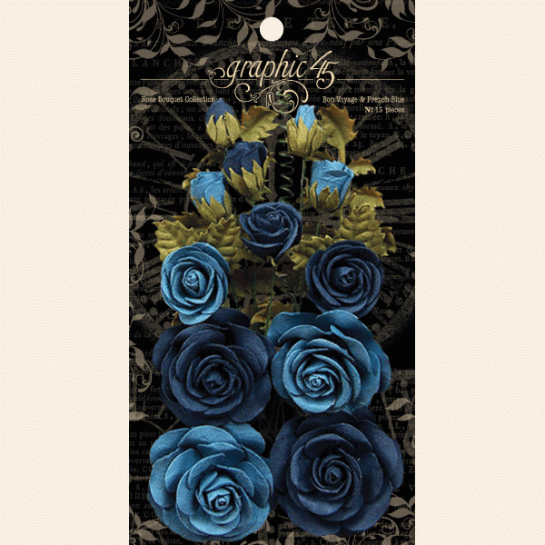 Graphic 45 Staples- Rose Bouquet Collection- Bon Voyage and French Blue (4501788)
