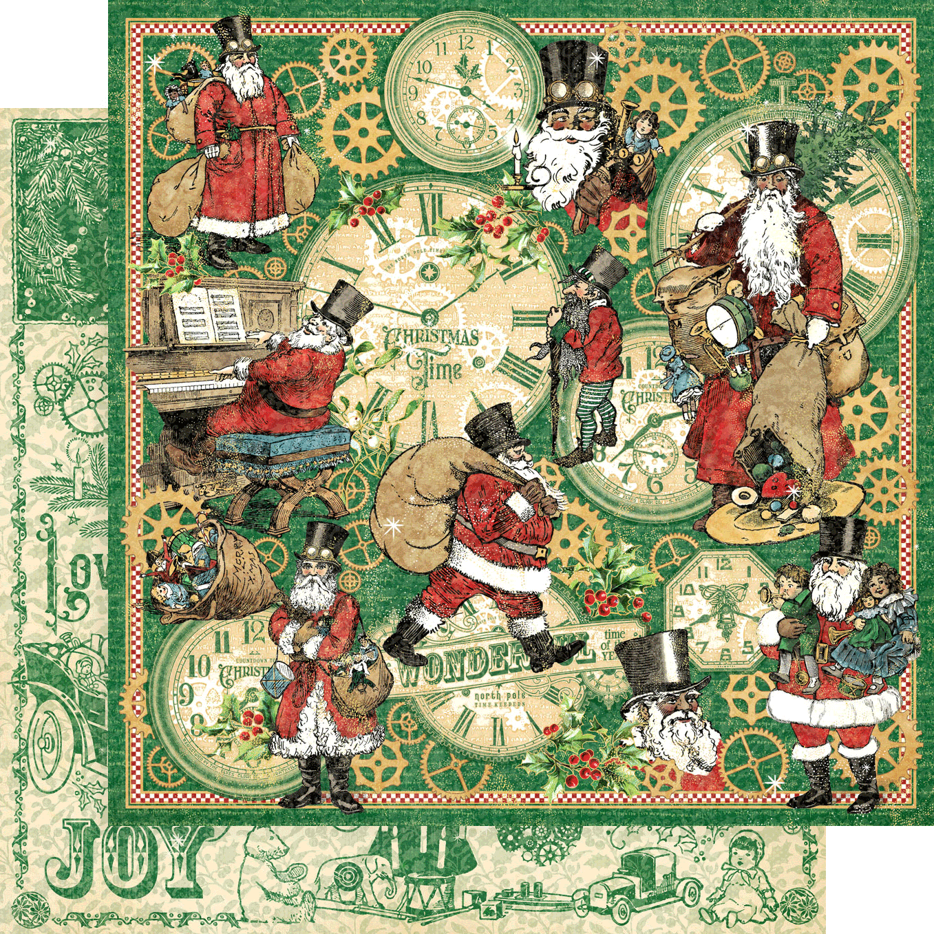 Graphic 45 12 x 12 Scrapbook Paper - Christmas Time Collection - North  Pole Express (4502113)