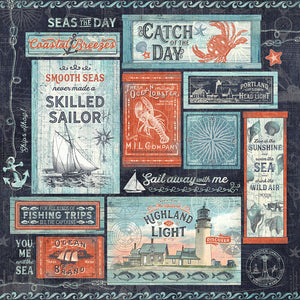 Graphic 45 Catch of the Day 12x12 Paper - Seas the Sunshine (4502174)