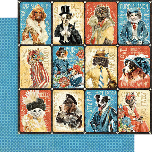 Graphic 45 Well Groomed Collection 12x12 Scrapbook Paper Purr-fect (4502261)