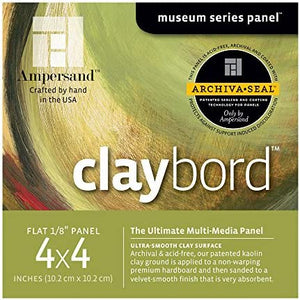 Ampersand Claybord 4x4 1/8: Panel 4 Pack