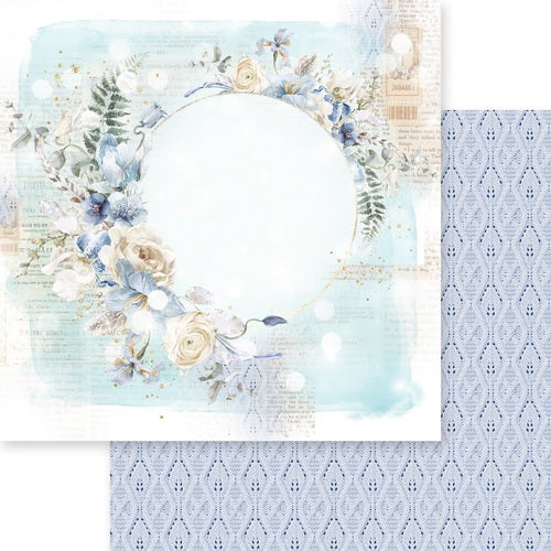 Asuka Studio Dusty Blue Floral Collection 12x12 Scrapbook Paper Dusty Blue Floral (MP-60898)