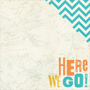 Simple Stories You Are Here! Collection 12x12 Scrapbook Paper You Are Here! (6204)