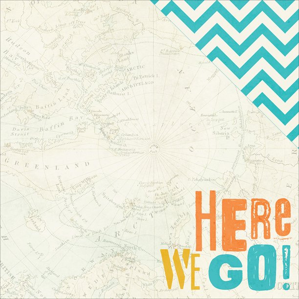 Simple Stories You Are Here! Collection 12x12 Scrapbook Paper You Are Here! (6204)