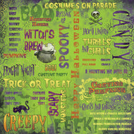 Karen Foster Designs 12x12 Scrapbook Paper Witch's Brew Collage (64483)