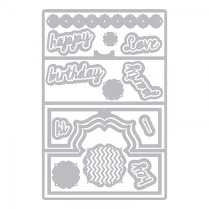 Sizzix Framelits with Stamps Set - Detailed Tropics - 18 Piece Set - 663861