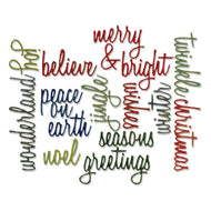 Sizzix Alterations Thinlits Die Set Holiday Words: Script by Timt Holtz (660058)