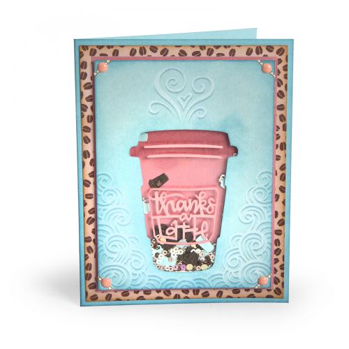 Sizzix Impresslits Embossing Folder Thanks a Latte (662277