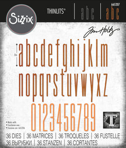 Sizzix Thinlits Die Set Alphanumeric Stretch Lower & Numbers by Tim Holtz (665207)